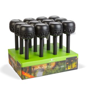 Leszúrható szolár lámpa - 1 melegfehér LED - 8 x 8 x 38 cm    Garden of Eden 11276 - Image 4