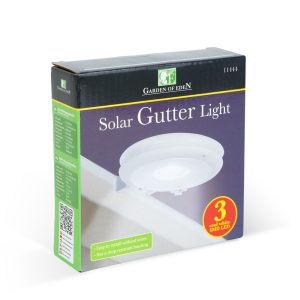 Szolár ereszcsatorna fény - 3 hidegfehér SMD LED - fehér - 11 x 2,6 cm    Garden of Eden 11444 - Image 4