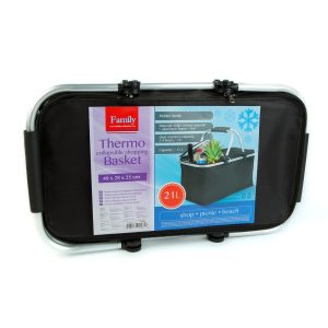 Thermo összecsukható bevásárlókosár - 49 x 28 x 25 cm - 21 L - fekete    Family 11549A - Image 2