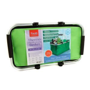 Thermo összecsukható bevásárlókosár - 49 x 28 x 25 cm - 21 L - zöld    Family 11549B - Image 2