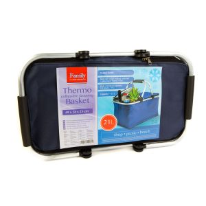 Thermo összecsukható bevásárlókosár - 49 x 28 x 25 cm - 21 L - kék    Family 11549D - Image 2