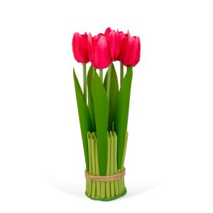 Műnövény dekoráció - tulipán - piros - 26 x 6,5 cm     11897A - Image 2