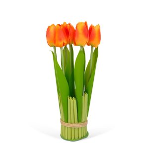 Műnövény dekoráció - tulipán - narancssárga - 26 x 6,5 cm     11897D - Image 2