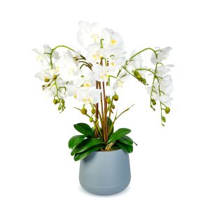Műnövény dekoráció - orchidea - fehér - 83 cm     11899B - Image 2