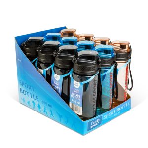 Sport kulacs - műanyag, átlátszó - 600 ml - 3 színben    Family 57211 - Image 2
