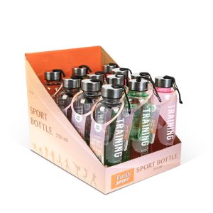 Sport kulacs - műanyag, átlátszó - 550 ml - 3 színben    Family 57216 - Image 2