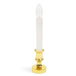 Karácsonyi dísz - sárga LED-es gyertya - fehér / arany - 22 cm    Family 58705 - Image 2