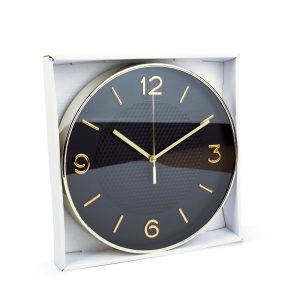 Falióra - 25 cm - műanyag, üveg - 1 x AA - fekete    Family 57336B - Image 3