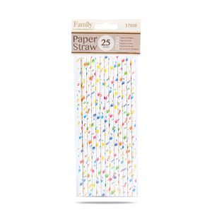 Papír szívószál - party - 197 x 6 mm - 25 db / csomag    Family 57608 - Image 3