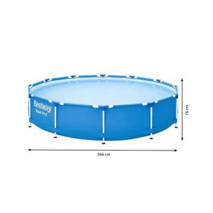 Merevfalú medence vízforgatós szűrővel - 366 x 76 cm - 6473 liter    Bestway DA00136 - Image 2