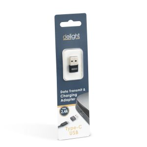 Adapter - Type-C / USB-A - 2,4A - 5V    Delight 55556BK - Image 3