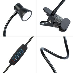 Flexibilis asztali lámpa - csipeszes - USB - állítható fényerő és színhőmérséklet - LED - fém    Phenom 20258 - Image 3