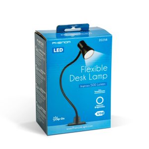 Flexibilis asztali lámpa - csipeszes - USB - állítható fényerő és színhőmérséklet - LED - fém    Phenom 20258 - Image 4