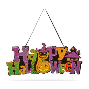 Halloween-i dekoráció - "Happy Halloween" - akasztható - 42,5 x 18 cm     56572 - Image 2