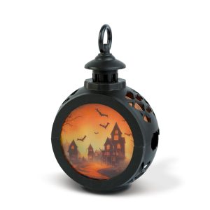 Halloween-i világító dekoráció - kastély - felakasztható - LED - 8,5 x 13,5 cm     56602B - Image 2