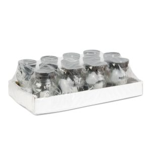 Üveg mécses - fehér üveg - arany antik kupakkal - 16 cm     TW1014 - Image 2