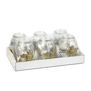 Üveg mécses - angyallal, műanyag kupakkal, üveg szín: fehér, kupak szín: fekete-arany antik - 20 cm     TW1015 - Image 2