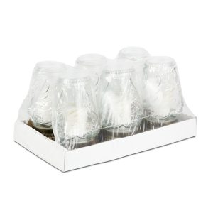 Üveg mécses műanyag kupakkal, "Emlékünkben élsz" - üveg szín: fehér, kupak: arany antik - 24 cm     TW1016 - Image 2