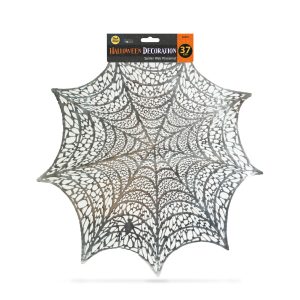 Halloween-i dekoráció - pókháló alátét - ezüst - Ø37 cm - műanyag     56576 - Image 3