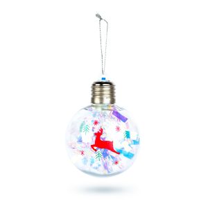 Karácsonyi LED-es gömb - RGB LED - átlátszó - műanyag - 8 cm - 3 x LR44     59747B - Image 2